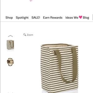 Thirty-One Twice As Nice Tote/Olive Twill Stripe